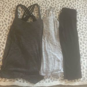 Lot of lululemon, 2 tanks and size 6 capris